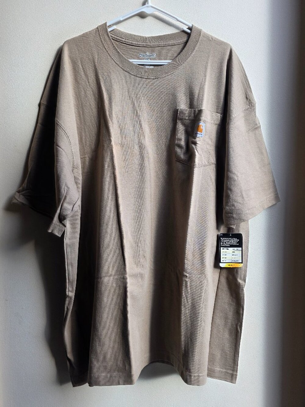 NWT Carhartt Tan Rugged Cotton Work T-Shirt Big & Tall Size 2XL